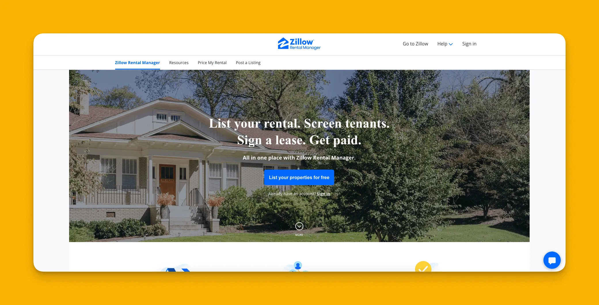 Interfaz del Gestor de Alquileres Zillow