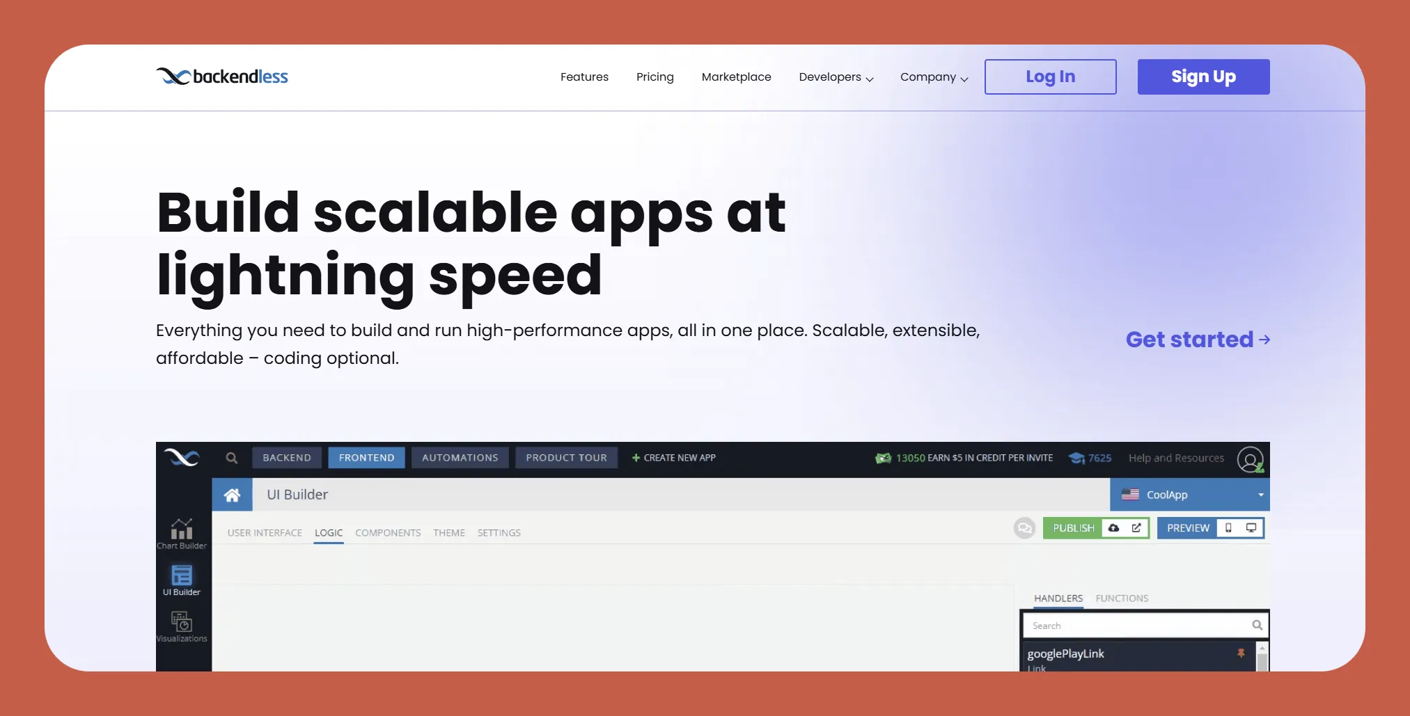Interface Backendless
