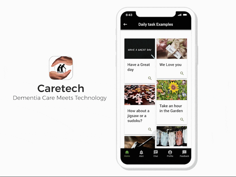 Demostración animada de la aplicación de apoyo a trabajadores esenciales Help a Helper por Kevin Shaw