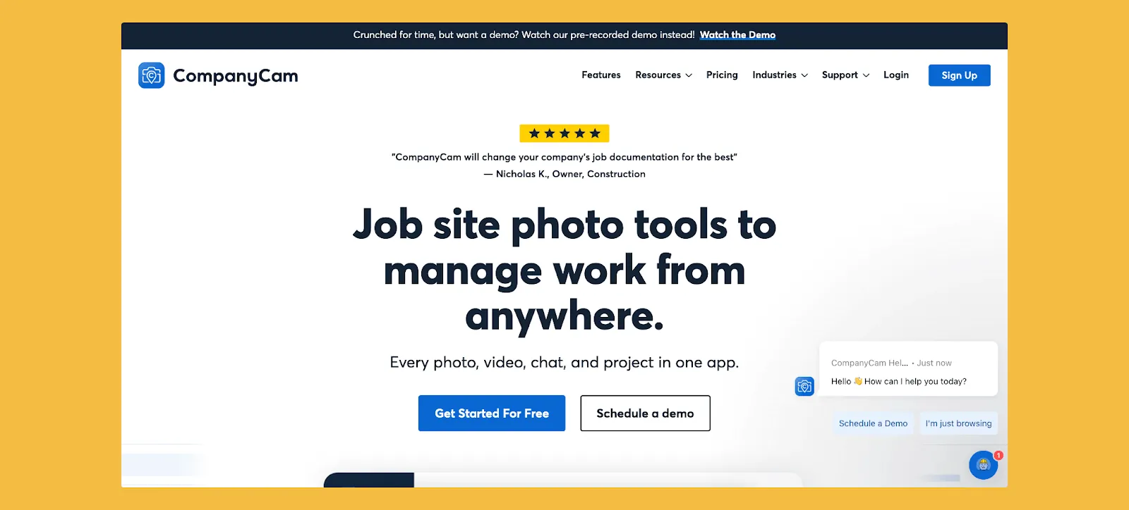 Interfaz de CompanyCam