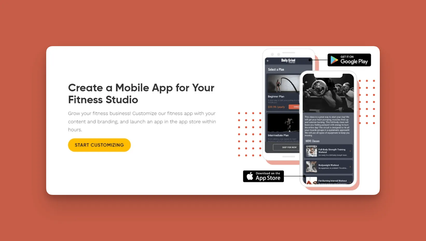 Plantilla de Salud y Fitness de Adalo