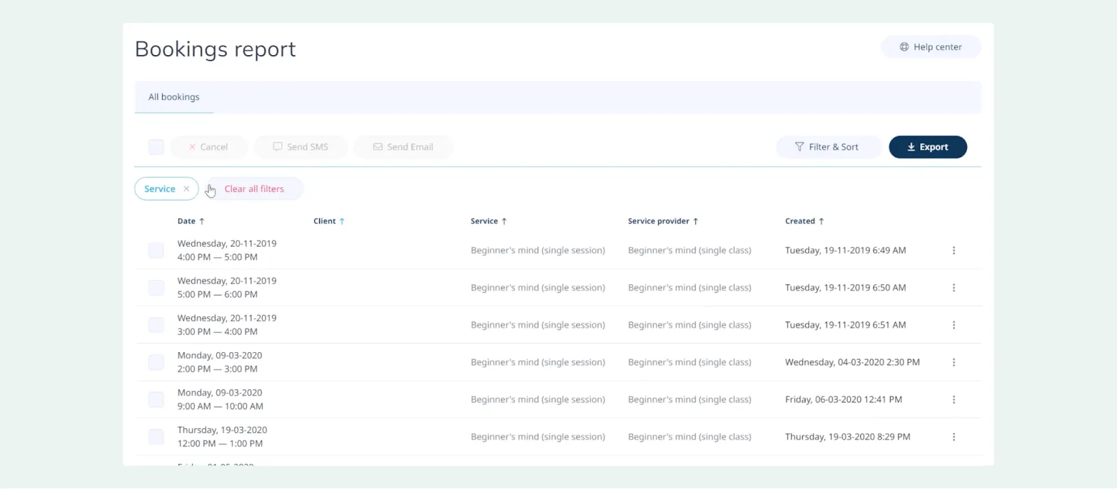 Sistema de reservas SimplyBook.me