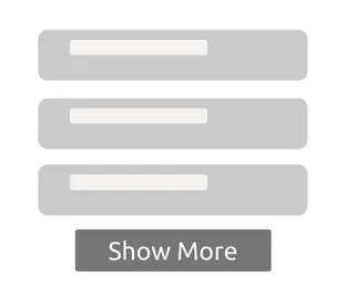 Componente Lista Mostrar más con revelación de elementos expandibles en Adalo