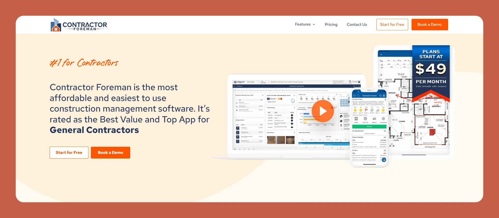 Interface de Contractor Foreman