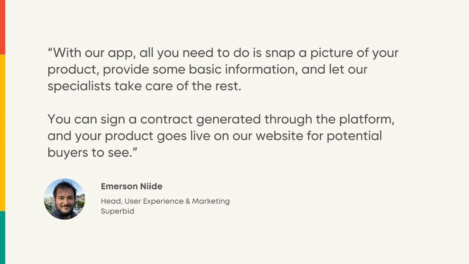 Interfaz de la aplicación de subastas Superbid