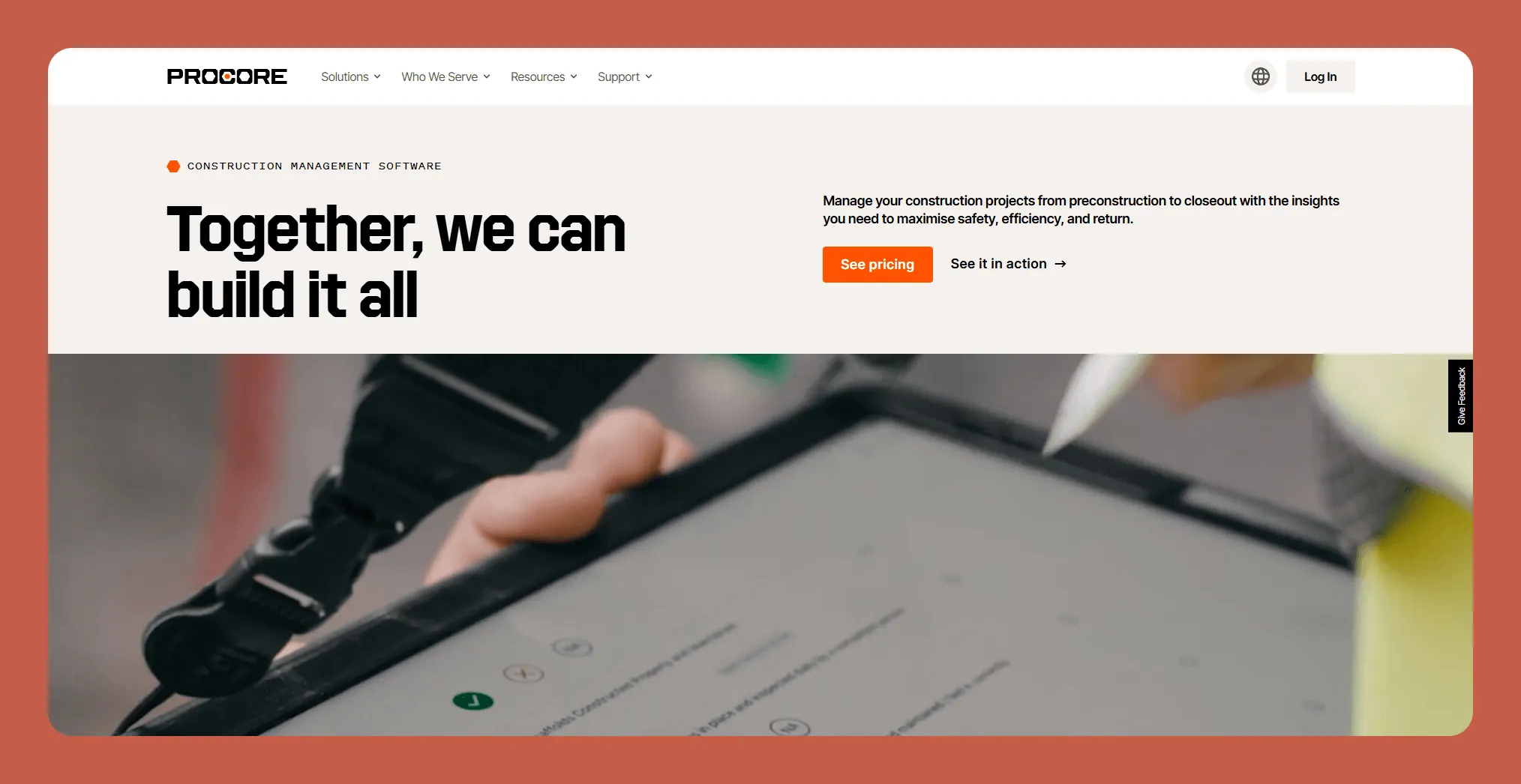 Interface de Procore