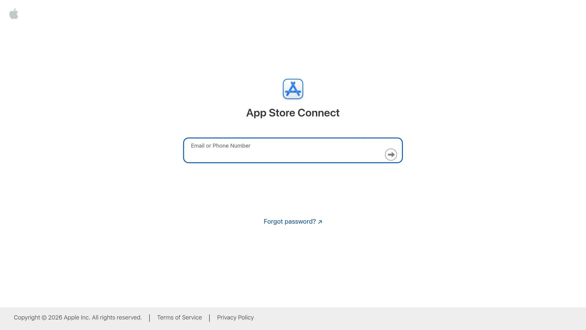 Interfaz de App Store Connect