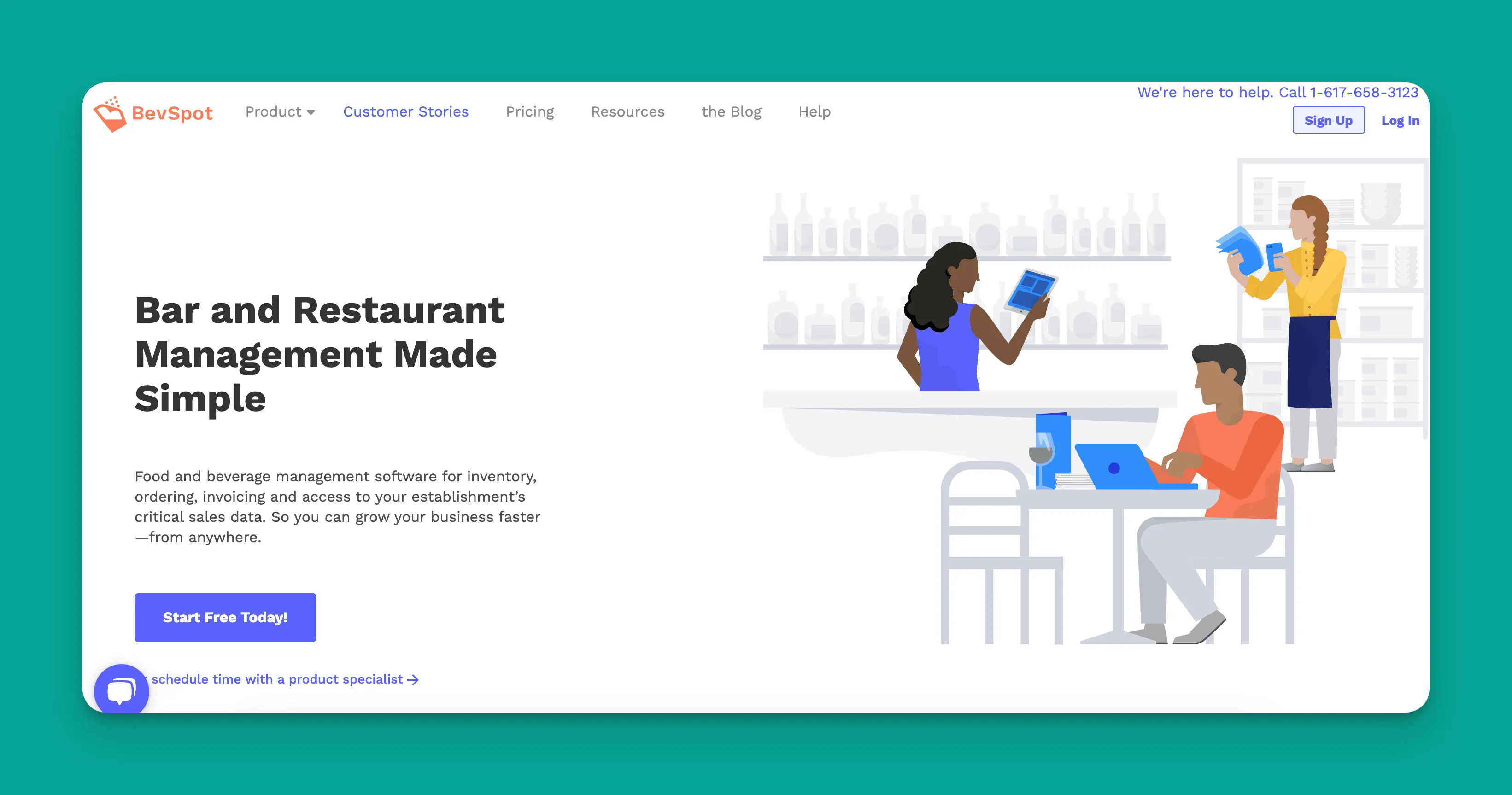 Interfaz de gestión de inventario BevSpot