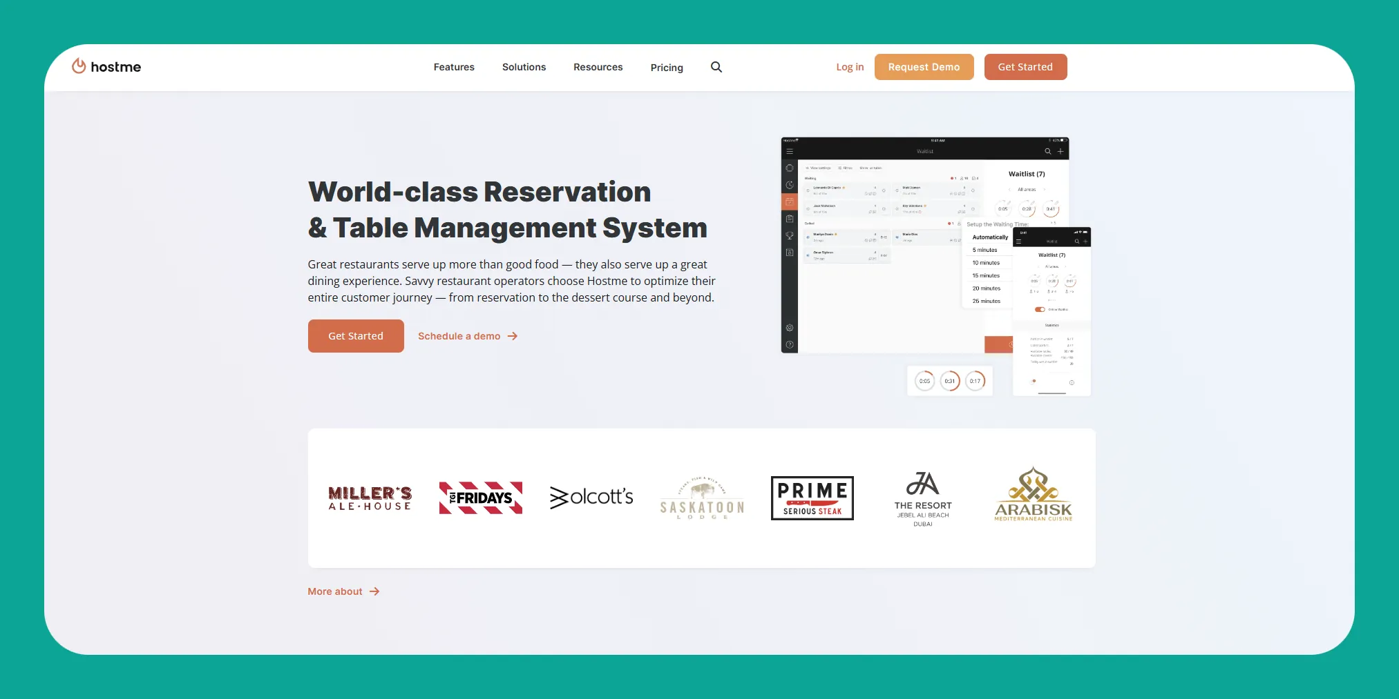 Interfaz de app Hostme