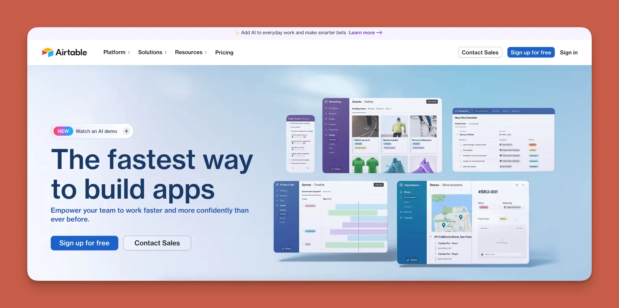 Airtable database interface