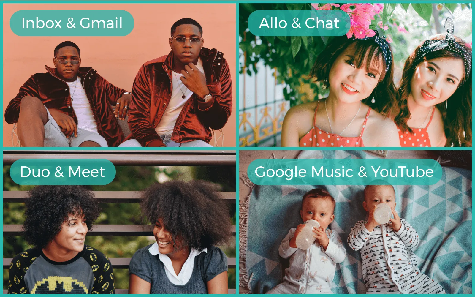 Gemelos de Correo Electrónico, Gemelos de Mensajería, Gemelos de Videollamada y Gemelos de Música