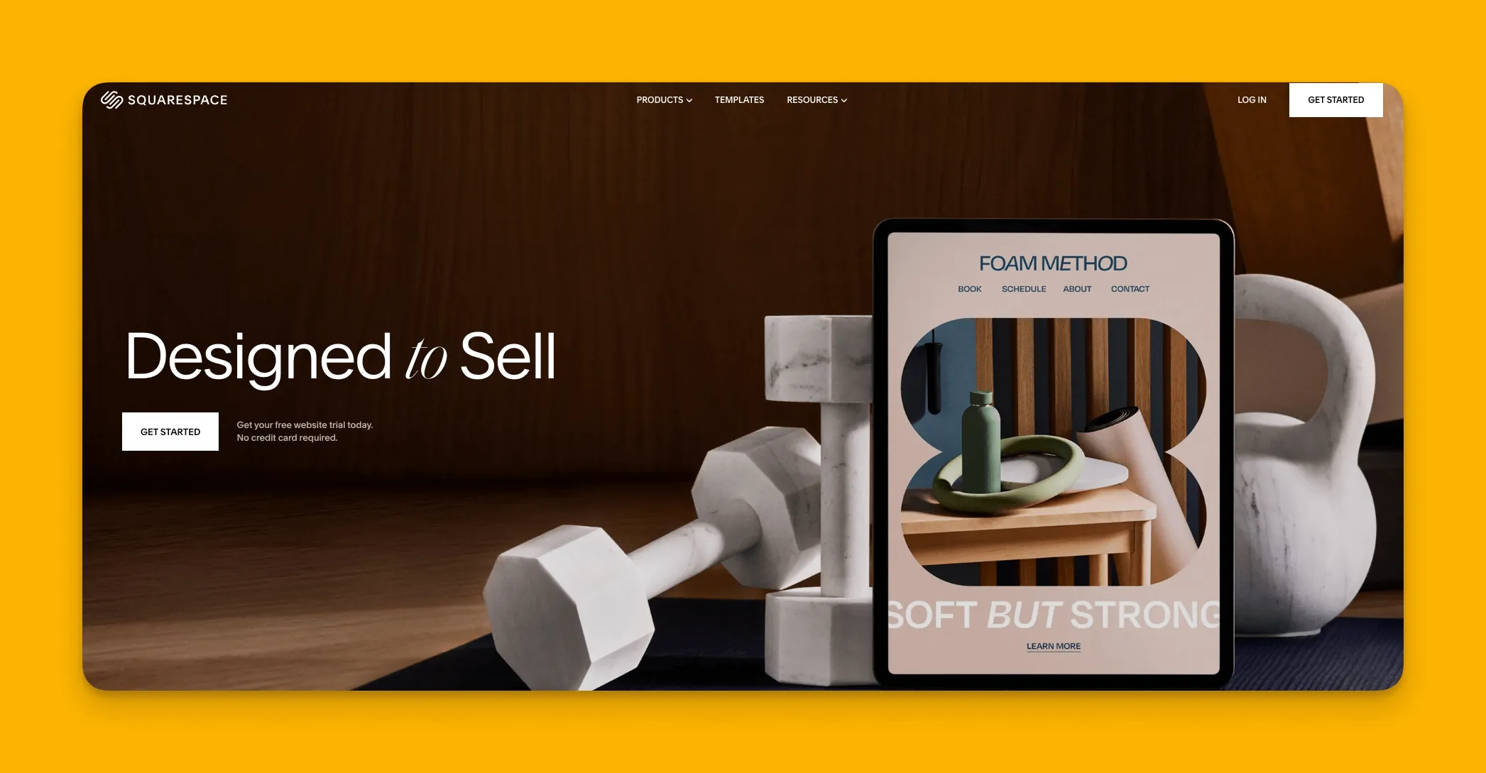 Interfaz del constructor de sitios web Squarespace