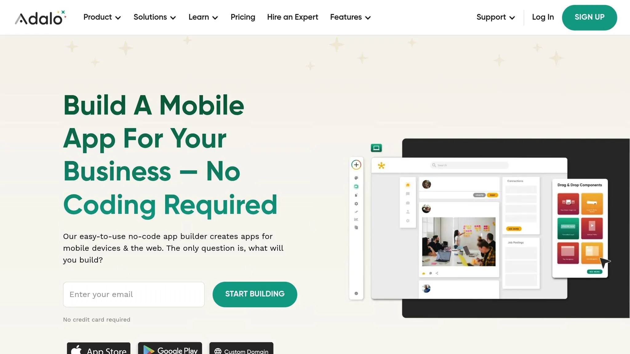 Interfaz del Constructor de Adalo