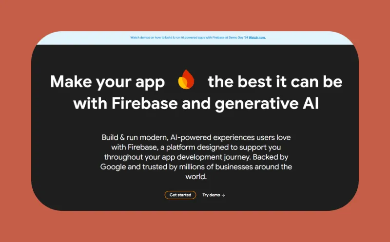 Interface de la plateforme Firebase