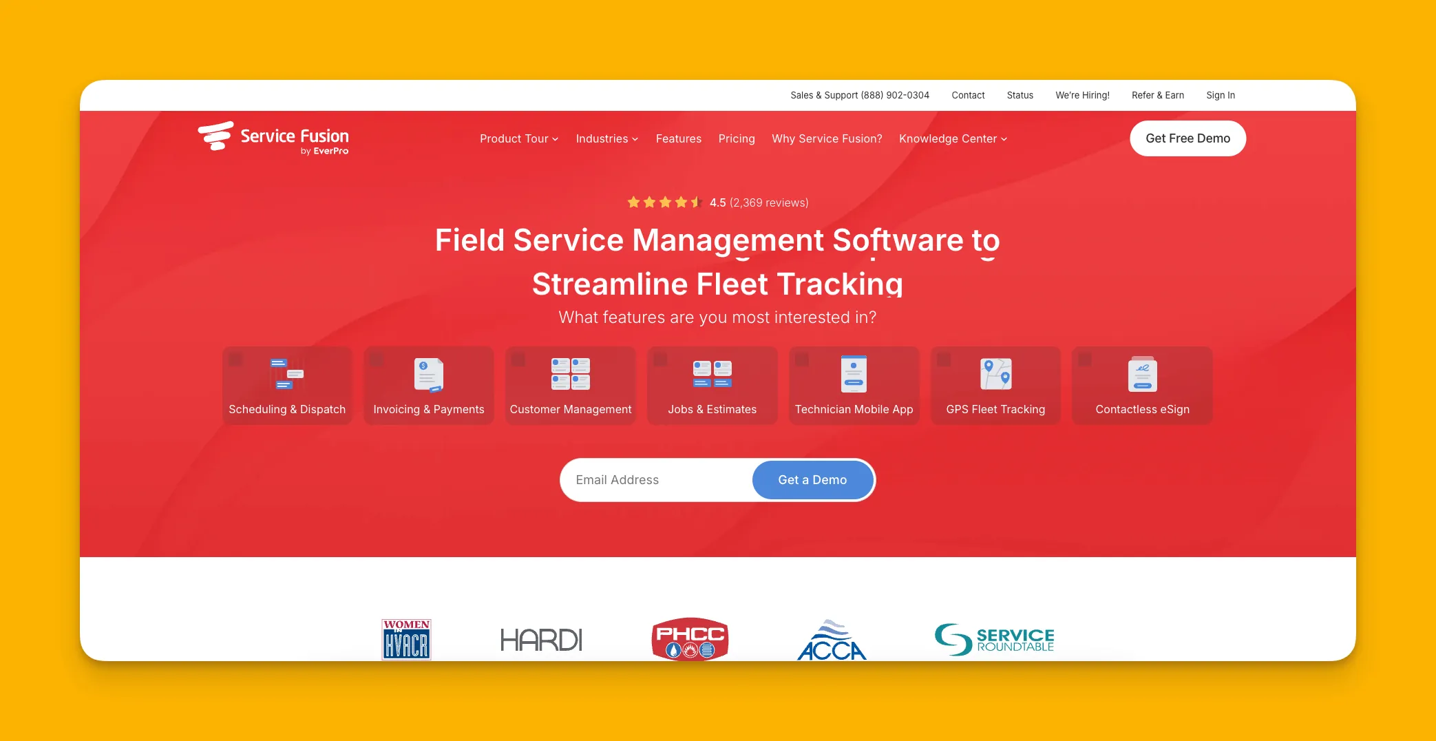 Interfaz de Service Fusion