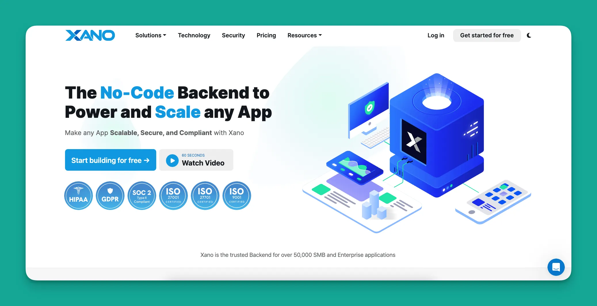 Interfaz del constructor de backend Xano