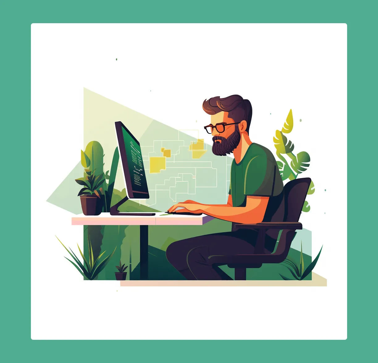 Desarrollador trabajando en una aplicación