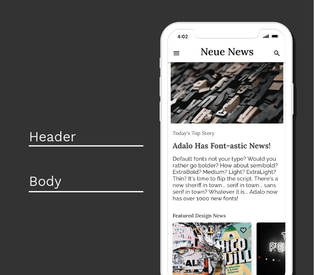Ejemplo de jerarquía tipográfica