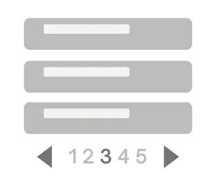 Componente Lista de página con controles de paginación en Adalo