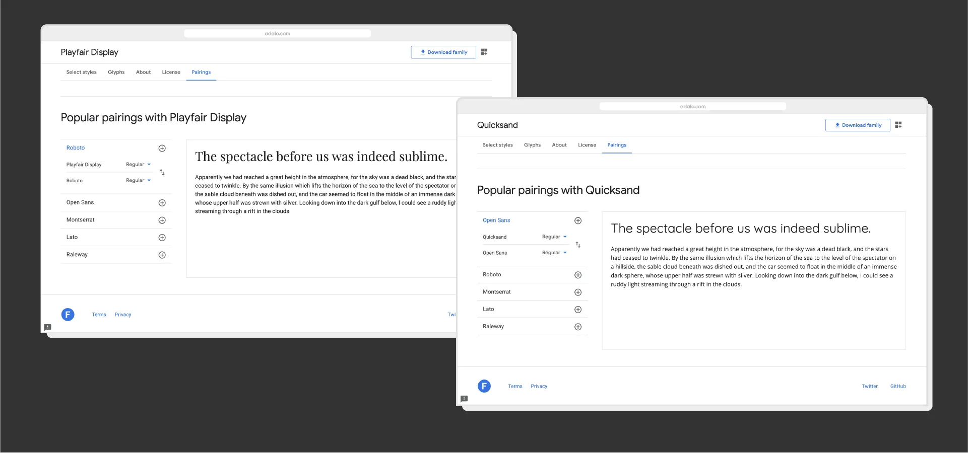 Emparejamiento de Google Fonts