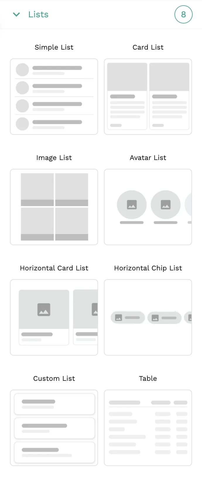 Listas nativas y personalizadas de Adalo