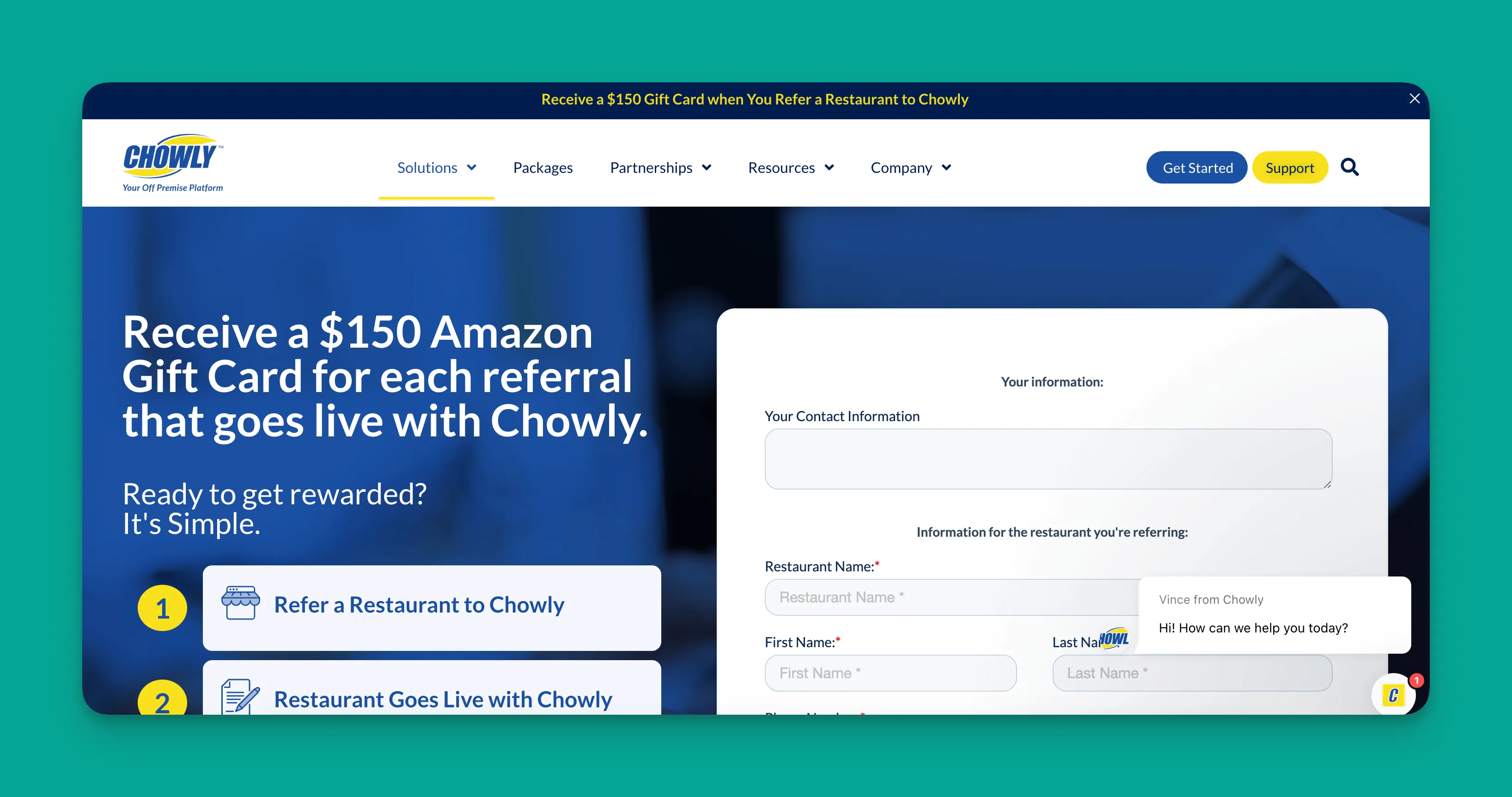 Interfaz de gestión de pedidos Chowly