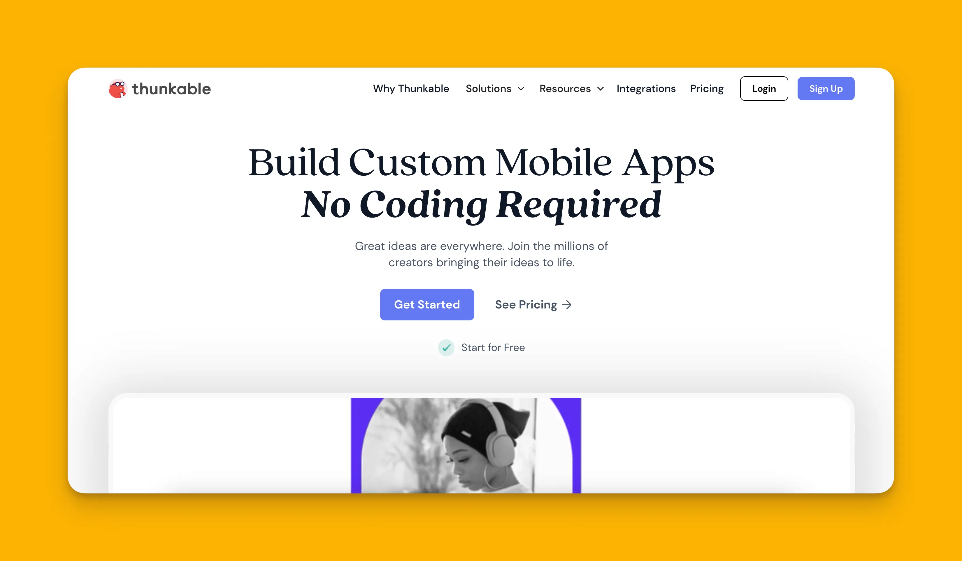Interface du constructeur d'apps Thunkable