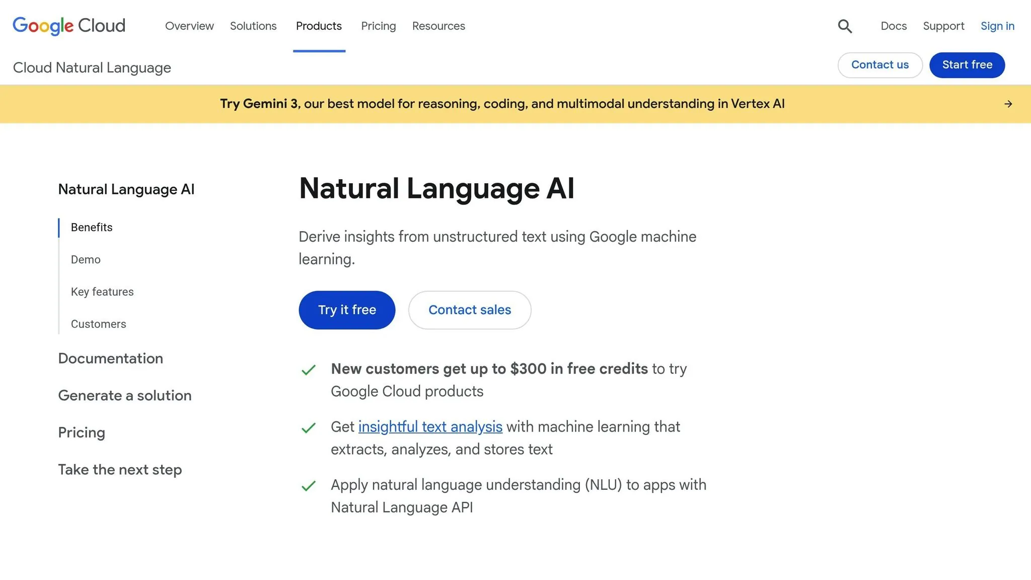 Google Natural Language API