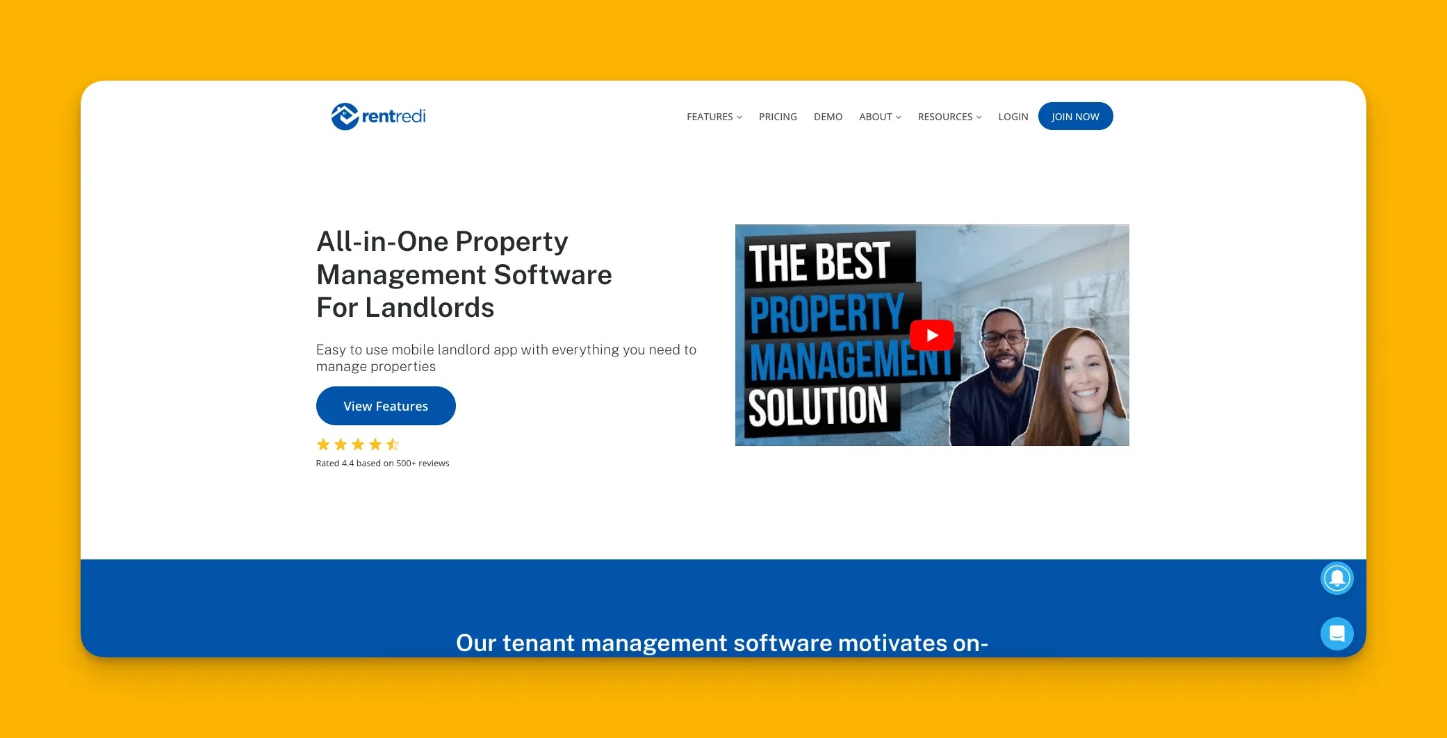 Gestión de propiedades móvil RentRedi