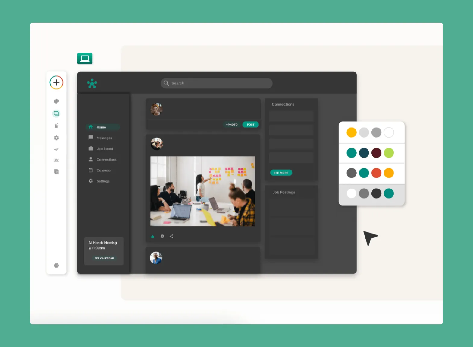Interfaz del constructor de aplicaciones Adalo