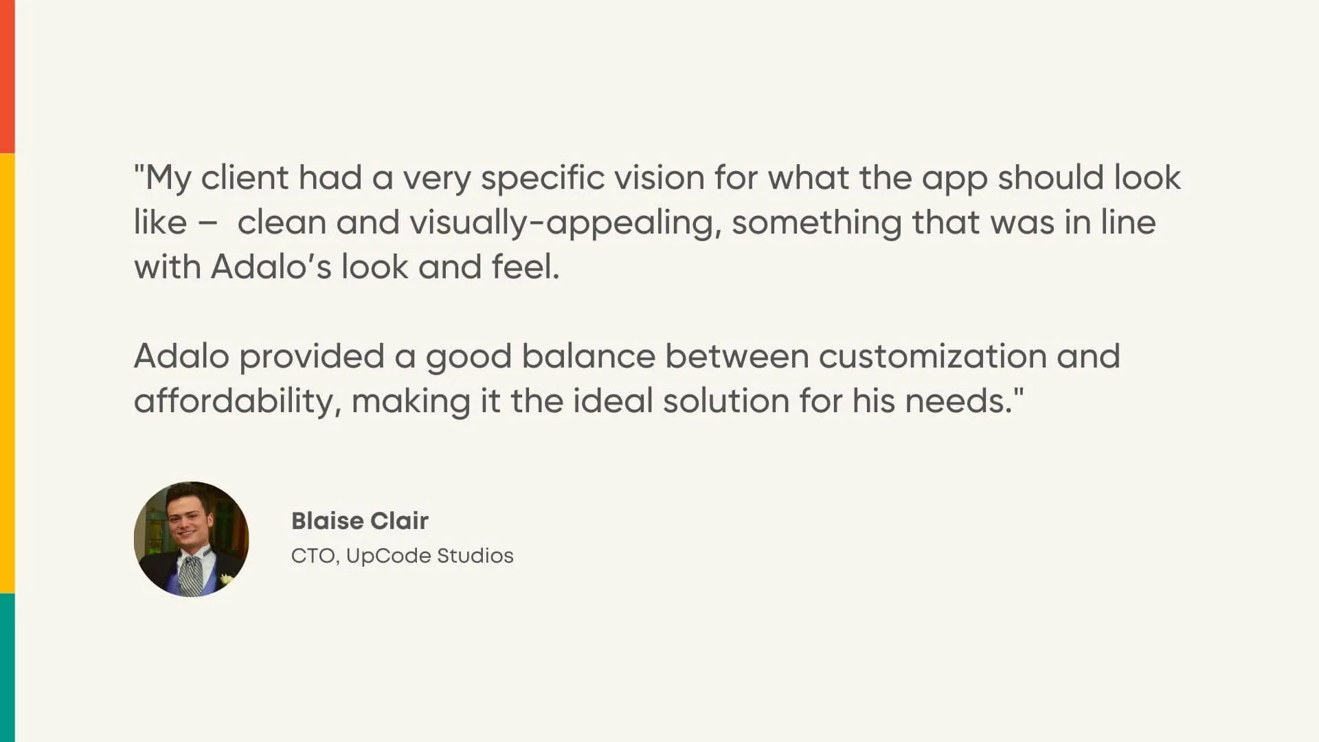 Interfaz de constructor visual de Adalo