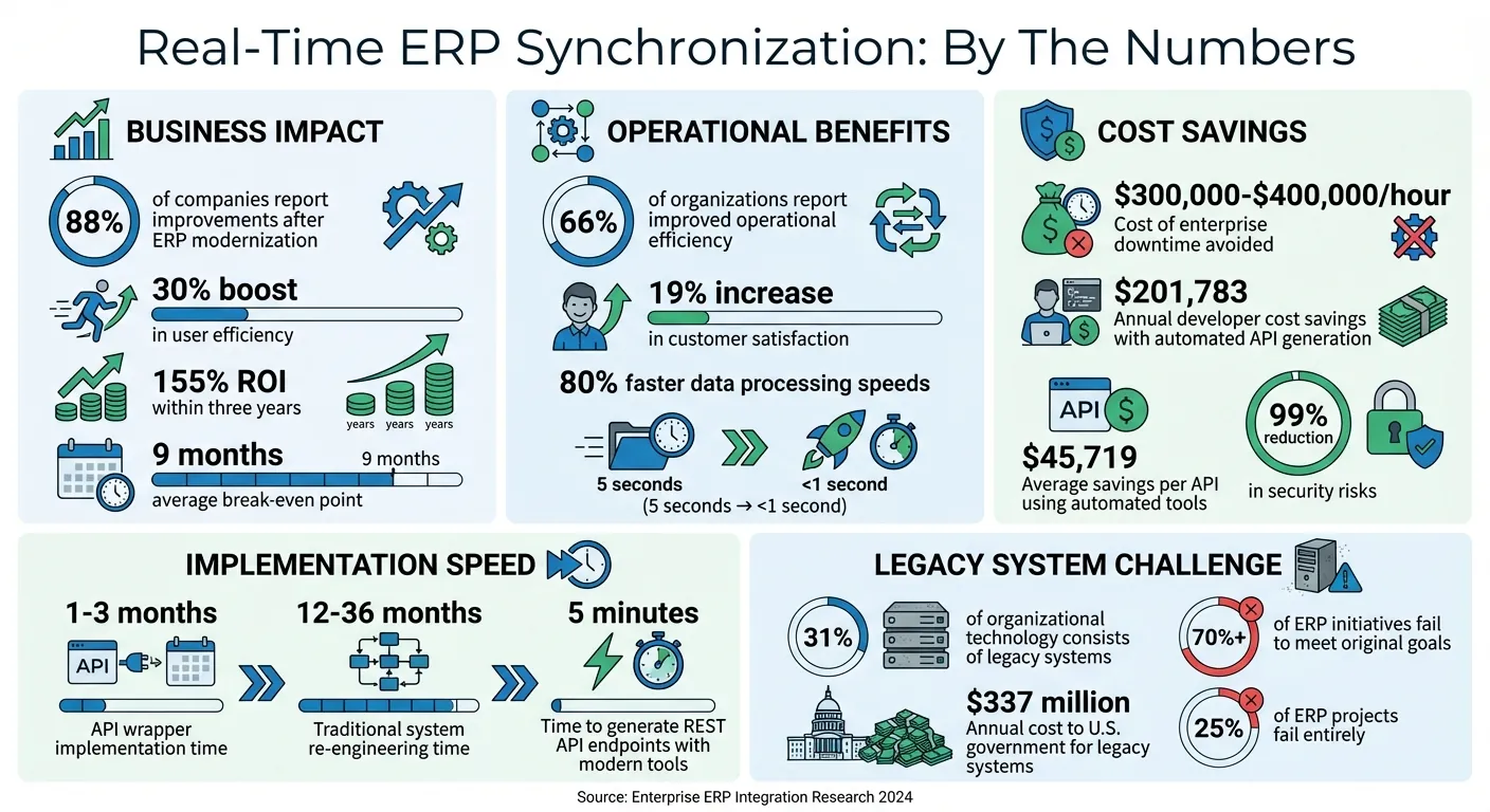 Avantages de la synchronisation ERP en temps réel et statistiques de ROI