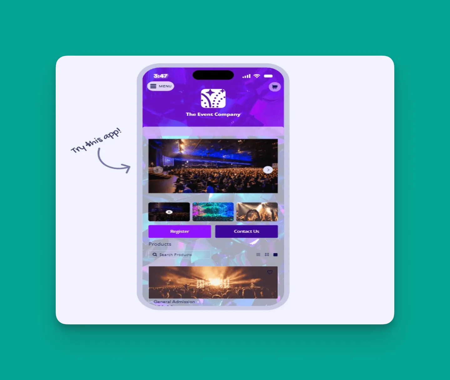 Captura de pantalla de la plantilla de registro de eventos de Jotform