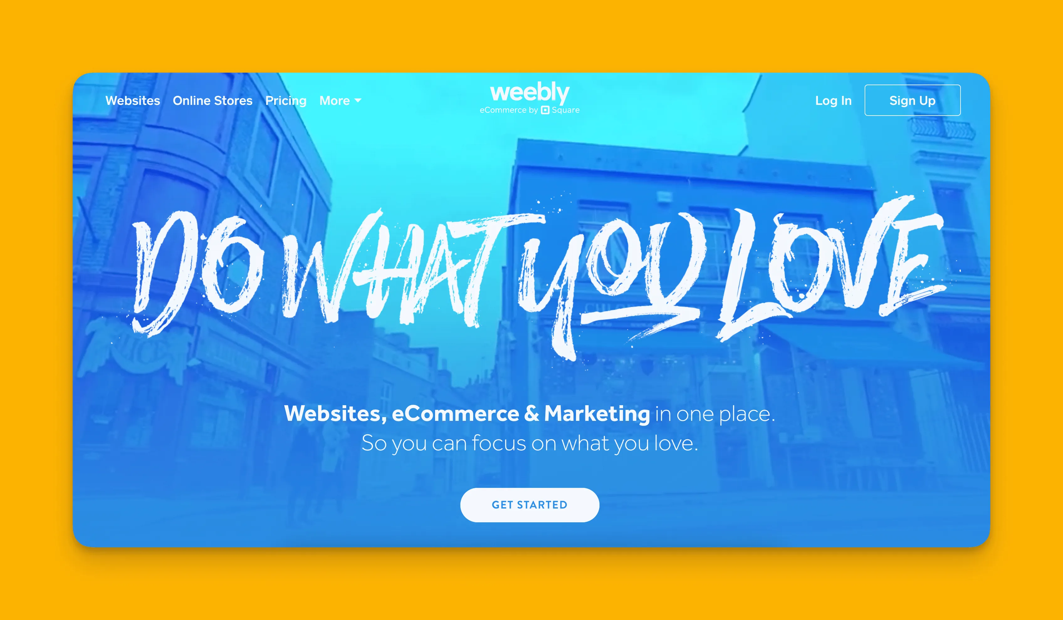 Interfaz del constructor de sitios web Weebly