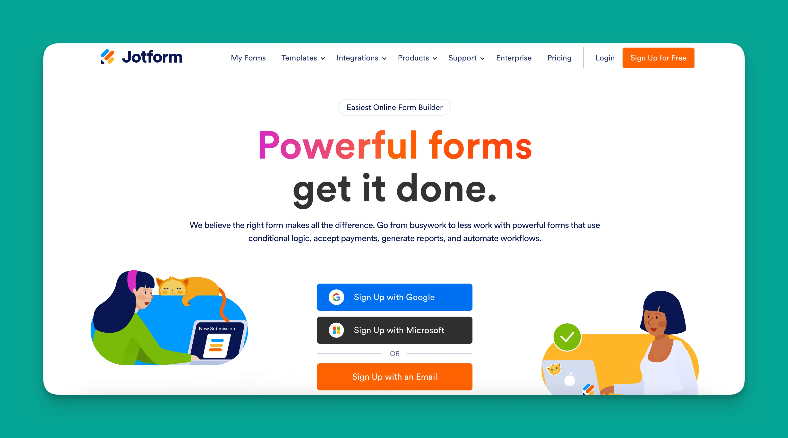 Interface du générateur d'applications Jotform