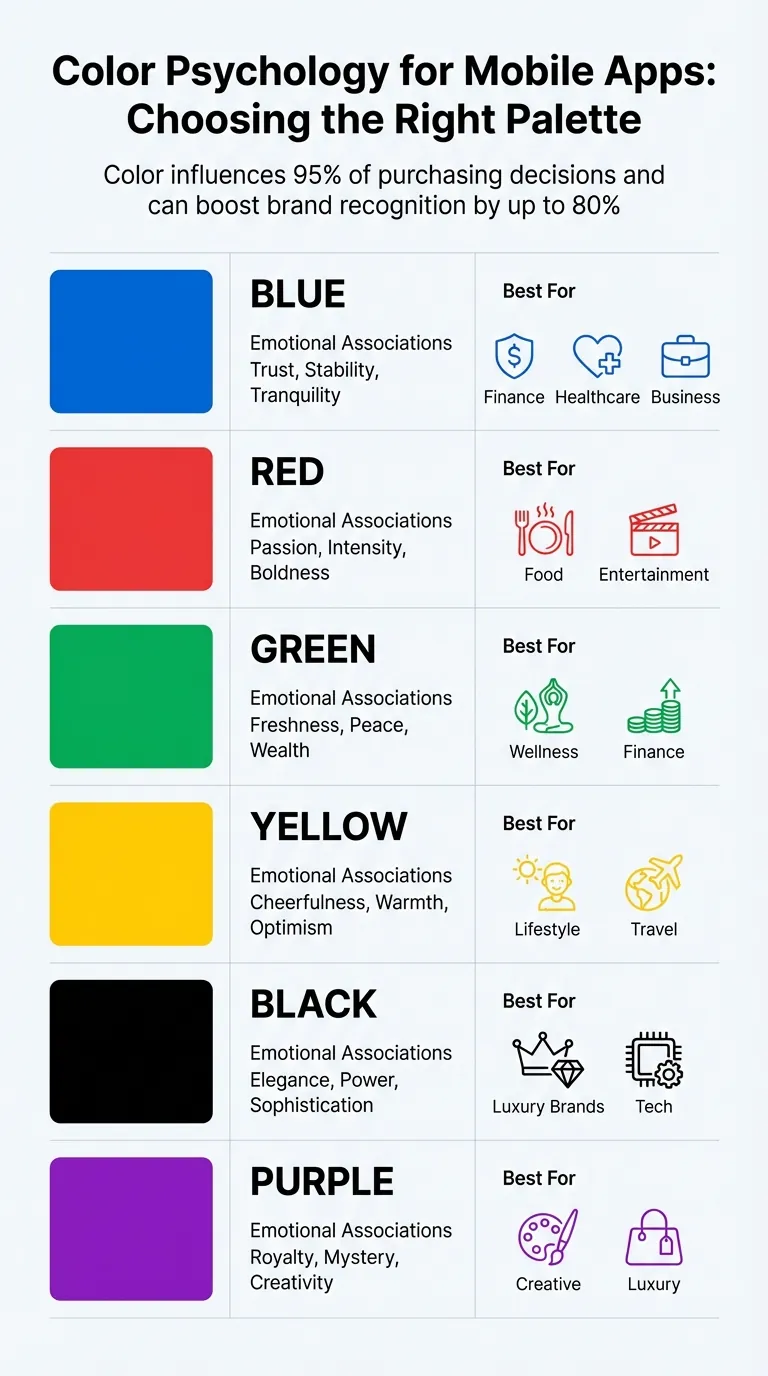 Guía de psicología del color para diseño de aplicaciones móviles