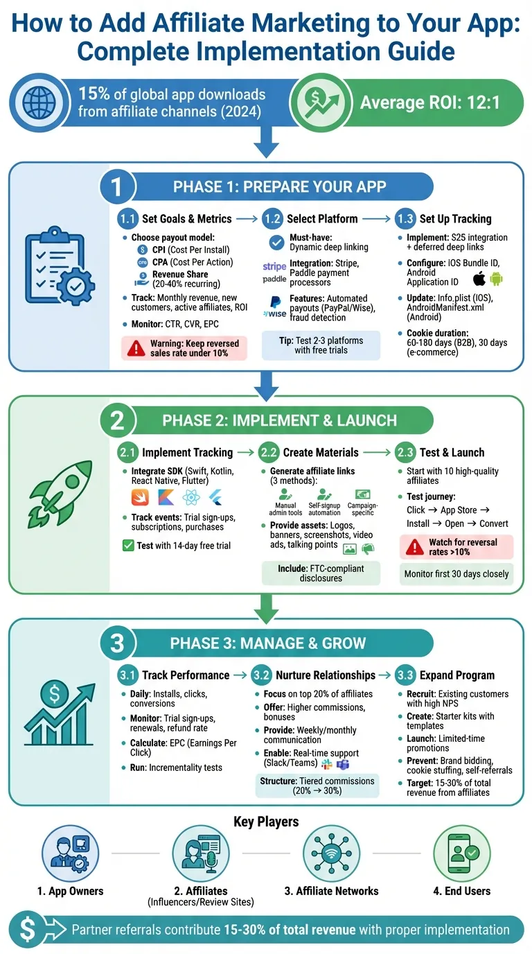 Cómo agregar marketing de afiliados a tu aplicación: Guía completa de implementación