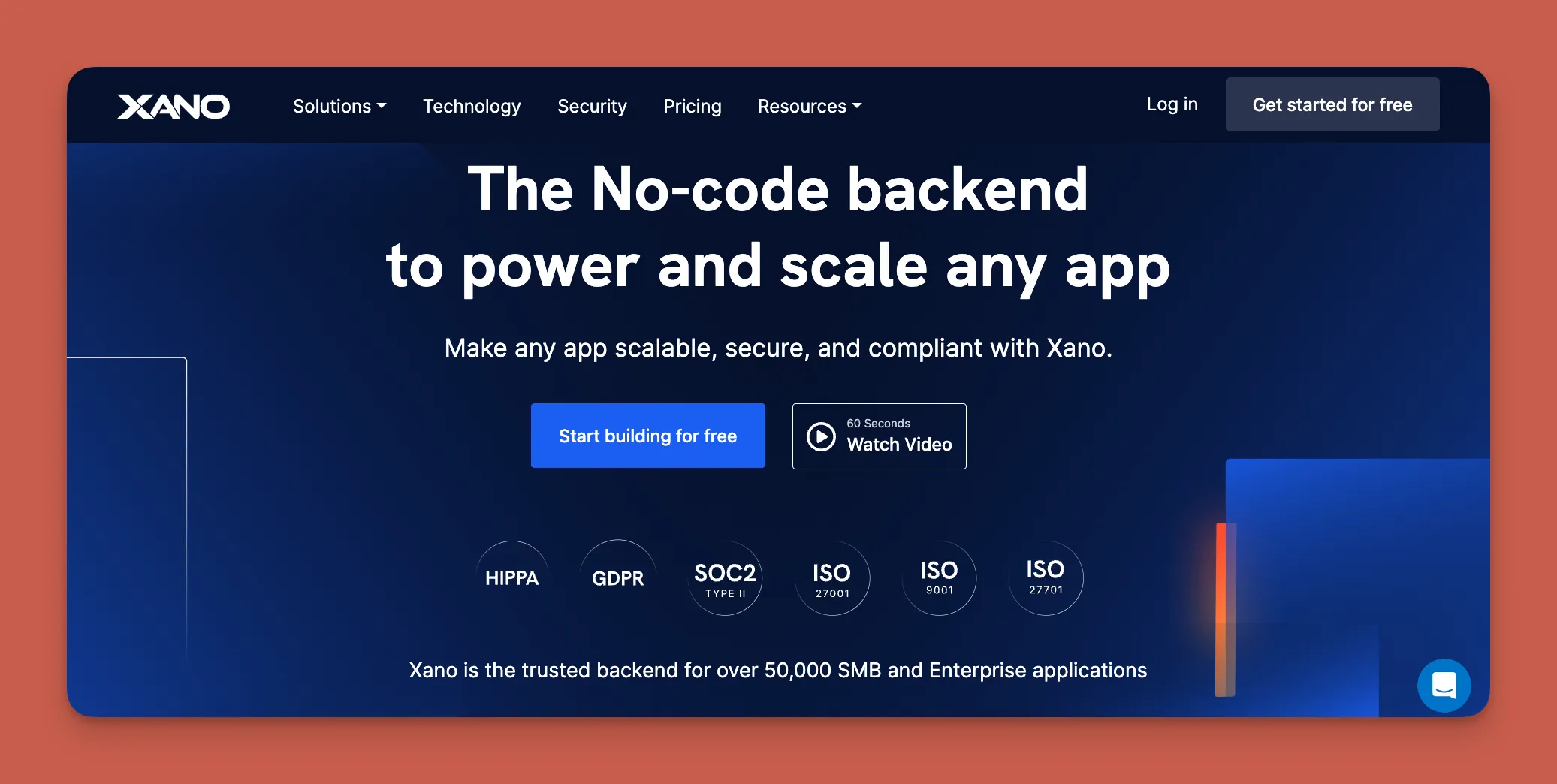 Interfaz del constructor de backend Xano