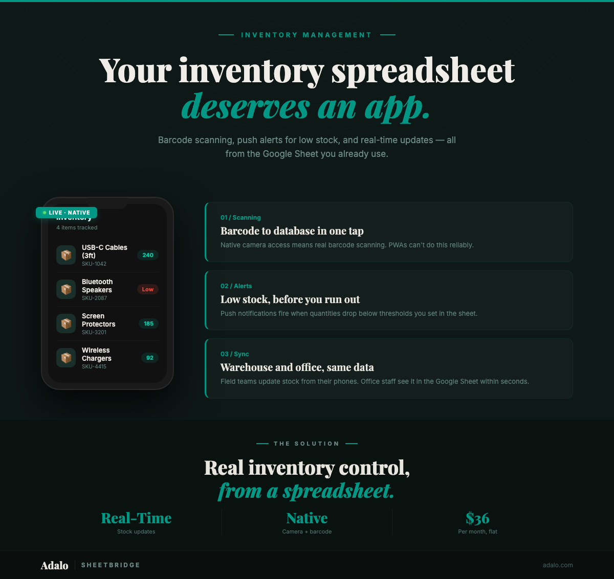 Construa um App Nativo de Inventário a partir do Google Sheets
