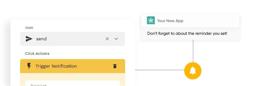Custom actions workflow in the Adalo app builder