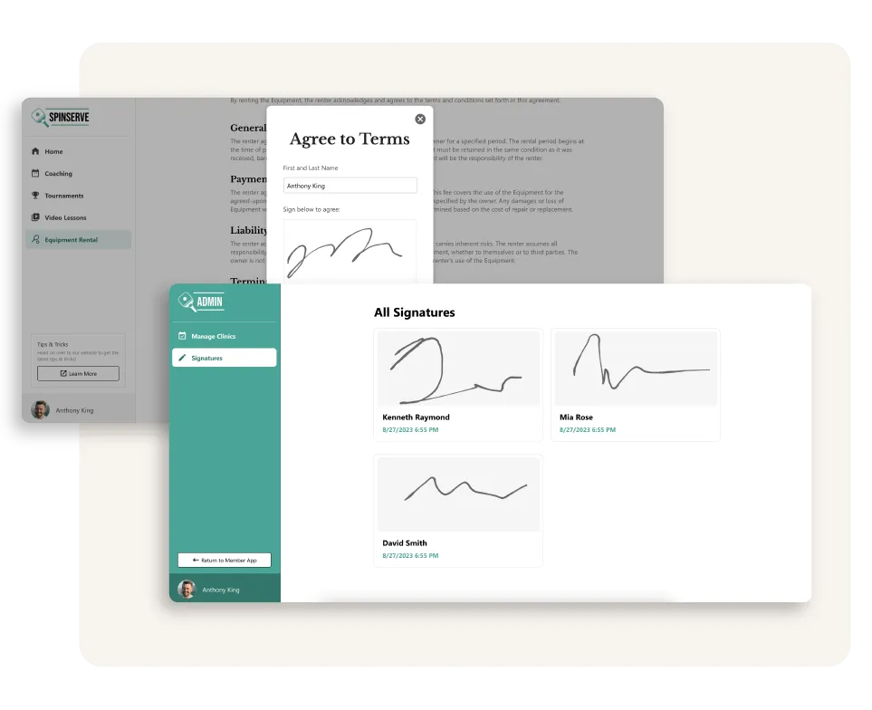 Create an e-signature app for free to collect signatures image