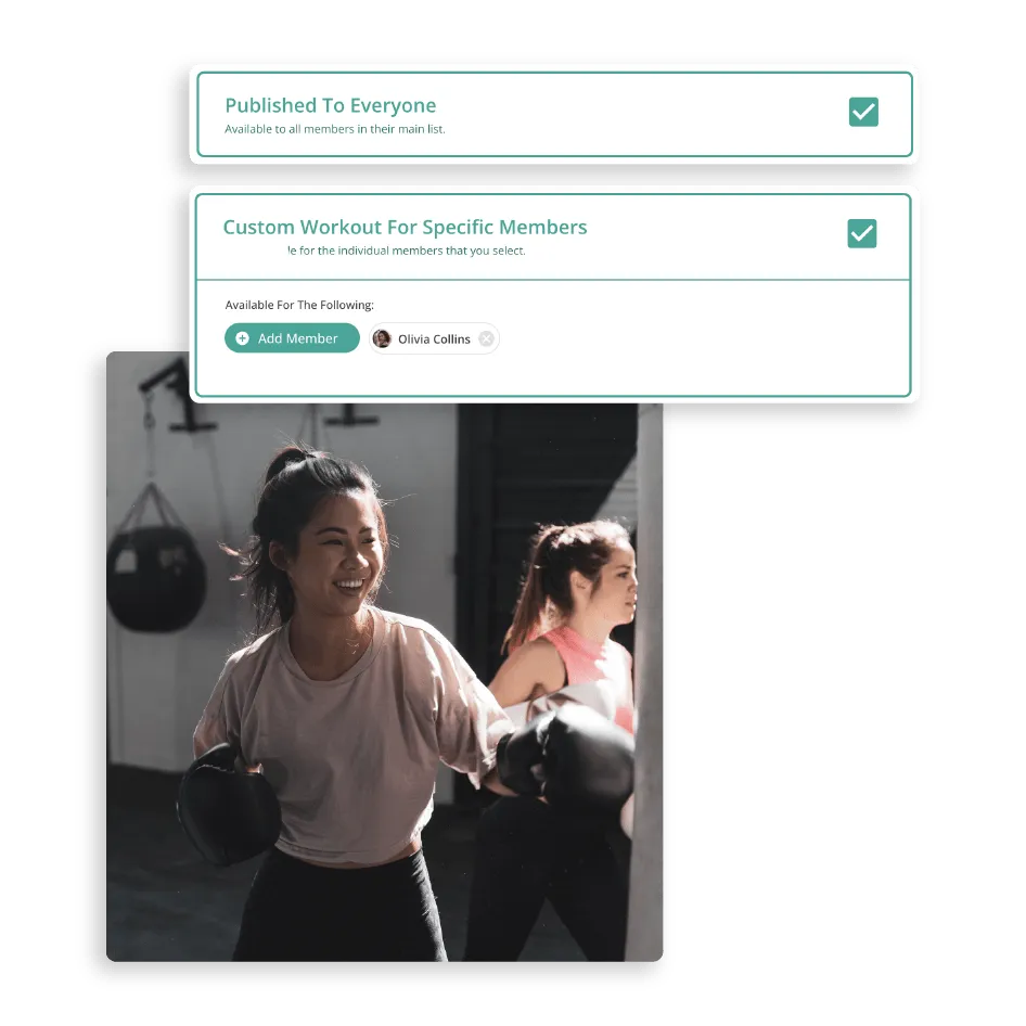 Asigna entrenamientos grupales e individuales
