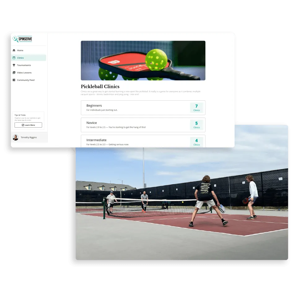 Offer Pickleball Clinic & League Purchases