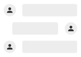 Una serie simplificada de mensajes entre dos personas.