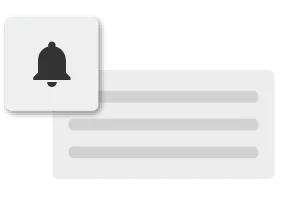 Un cuadro de texto simple con un icono de campana de notificación.