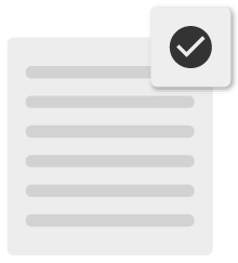 Un documento simplificado con una marca de verificación para aprobación.