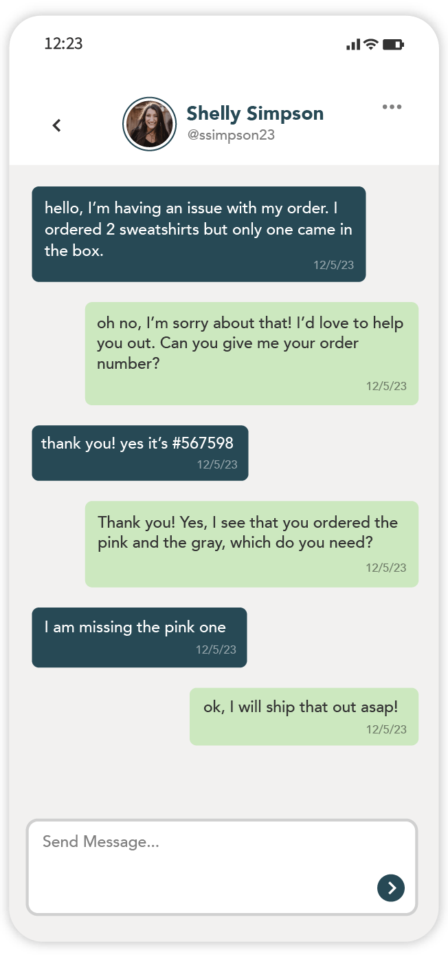 Messaging mobile app built with Adalo