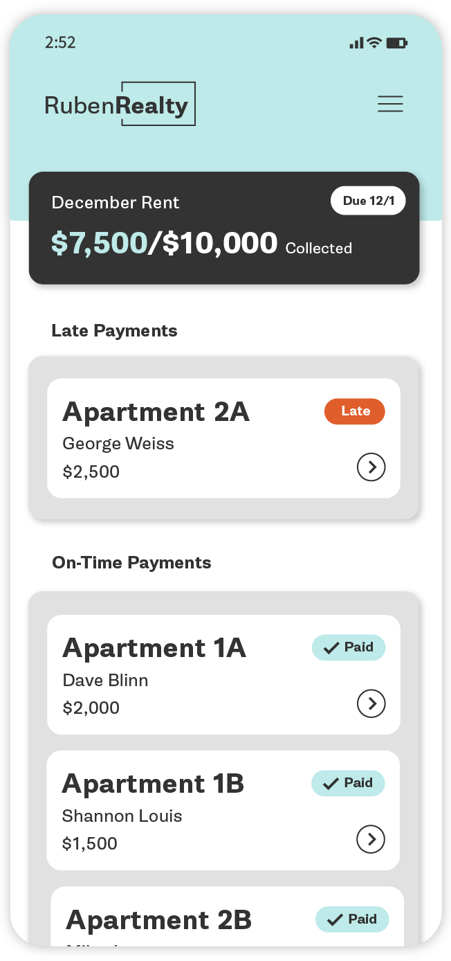 Property Mgmt mobile app built with Adalo