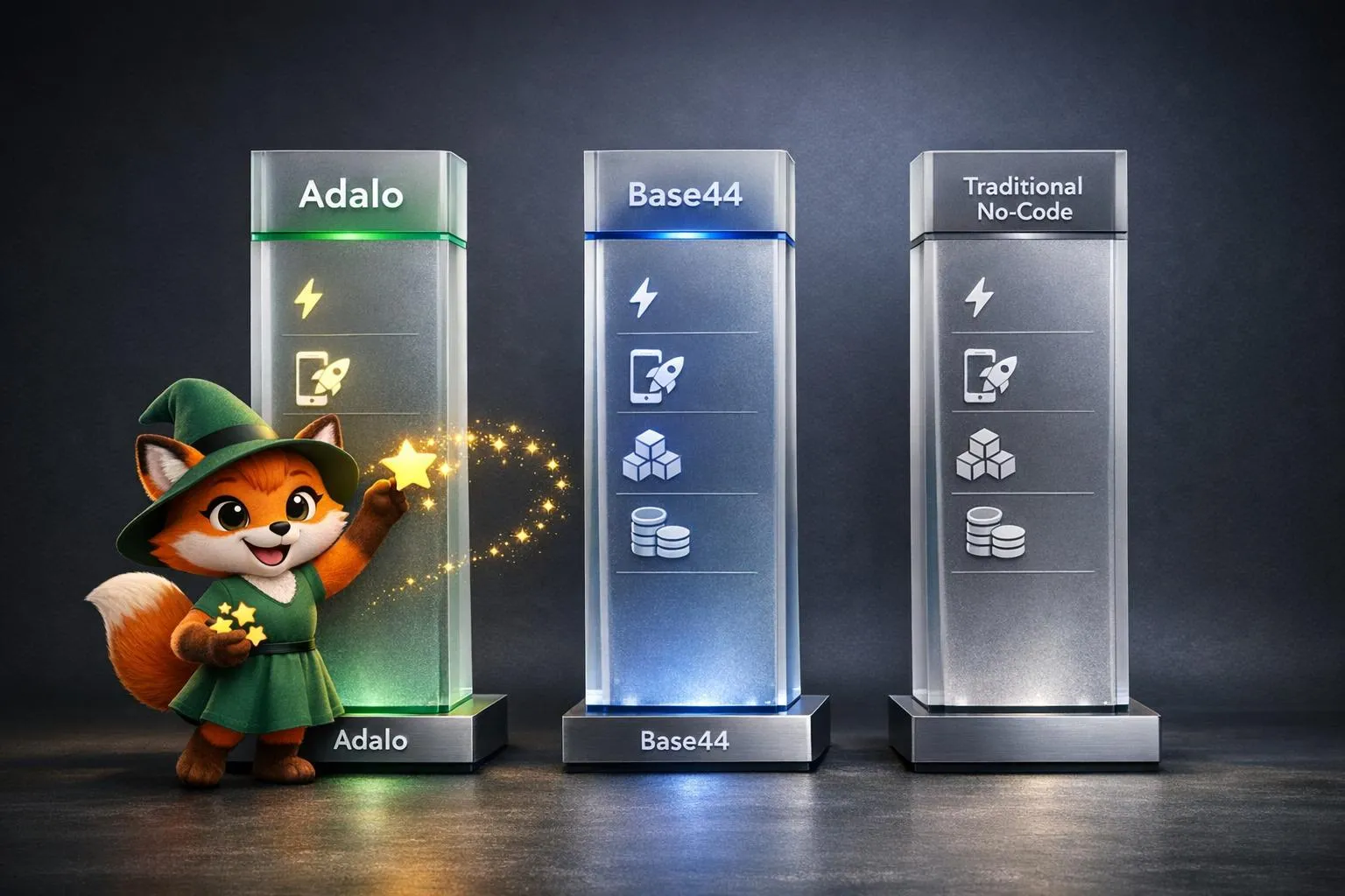 Cómo Comparar Constructores de Aplicaciones con IA: Adalo vs Base44 vs Sin Código Tradicional
