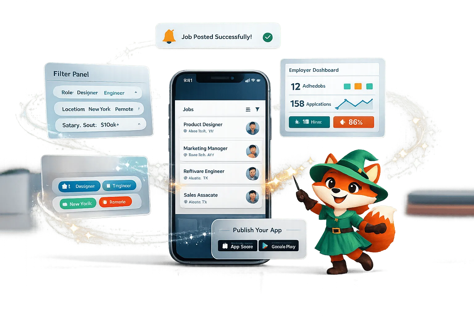 Tablero de ofertas de trabajo sin código y plataforma de carrera: Constrúyelo con Adalo